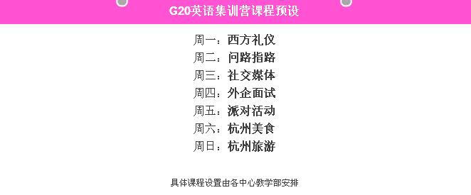 G20英语集训营课程预设